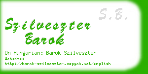 szilveszter barok business card